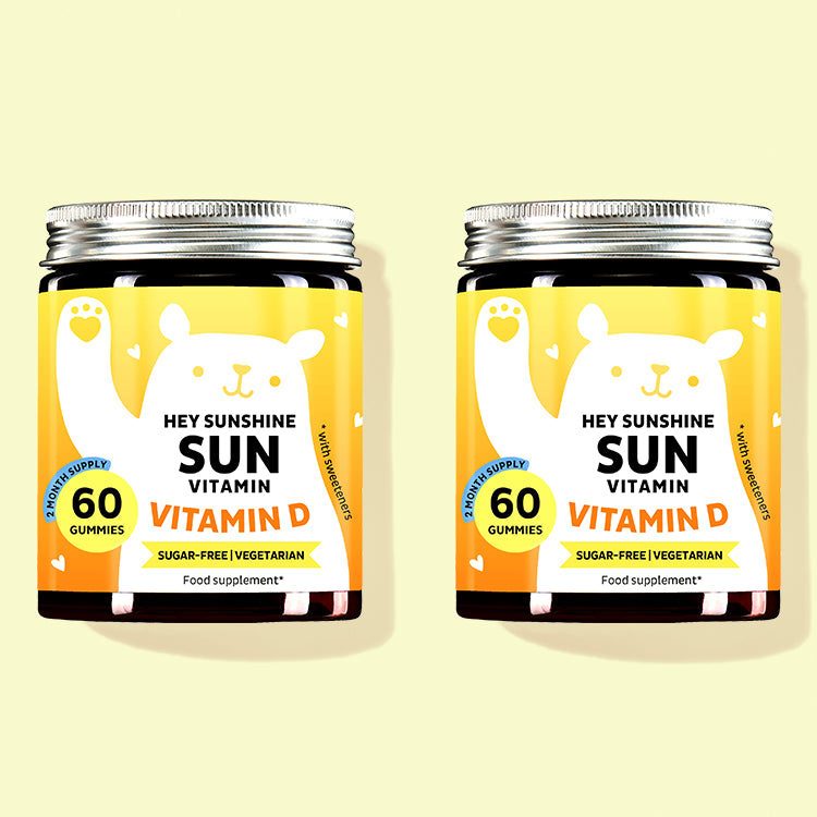 4-month treatment of Hey Sunshine vitamins to with vitamin D for maintenance of normal bones, muscle functions and teeth.