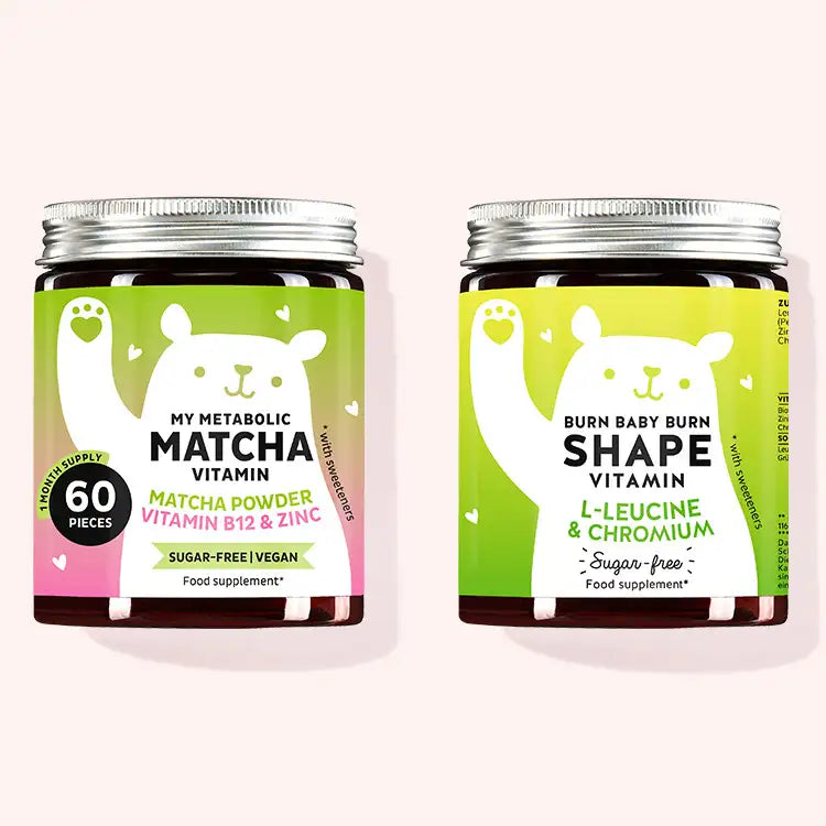 Green up your life gummy vitamins duo pack from Bears with Benefits with matcha powder, l-leucin, chromium, zink and vitamin b12 for fast metabolism and body shape. 