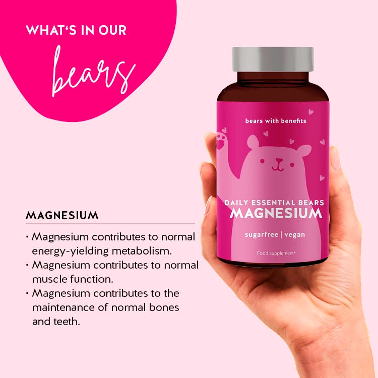 Description of how the Magnesium daily essential vitamins for muscle function work in our body.