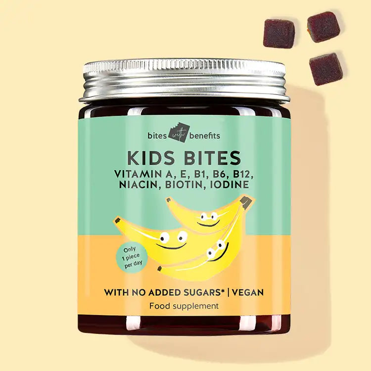 Product image of Kids Bites gummy bites vitamins for the immune system and general wellbeing of children.