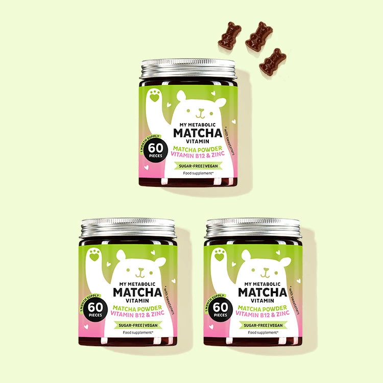 Trio pack of the My Metabolic Matcha product from Bears with Benefits.